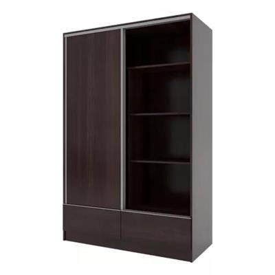 PLACARD DE MELAMINA PUERTAS CORREDIZAS LINEA PREMIUN CAJONES A LA VISTA 138 X 211 X 59 WENGUE ORLAND