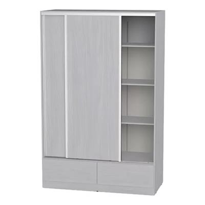 PLACARD DE MELAMINA PUERTAS CORREDIZAS LINEA PREMIUN CAJONES A LA VISTA 138 X 211 X 59 JACARANDA ORL