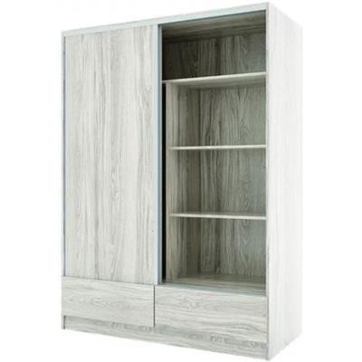 PLACARD DE MELAMINA PUERTAS CORREDIZAS LINEA PREMIUN CAJONES A LA VISTA 138 X 211 X 59 ABEDUL ORLAND