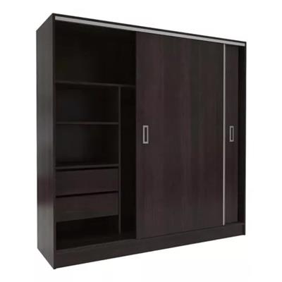 PLACARD DE MELAMINA DE PUERTAS CORREDIZAS LINEA SUAVE 182 X 184 X 53 ORLANDI WENGUE MO.3150