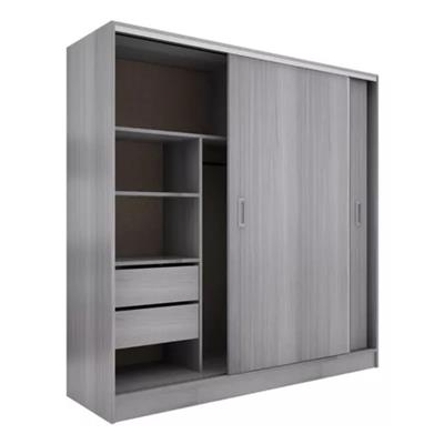 PLACARD DE MELAMINA DE PUERTAS CORREDIZAS LINEA SUAVE 182 X 184 X 53 ORLANDI JACARANDA MO.3152