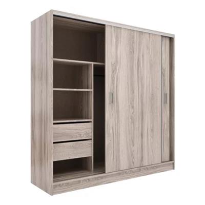 PLACARD DE MELAMINA DE PUERTAS CORREDIZAS LINEA SUAVE 182 X 184 X 53 ORLANDI ABEDUL MO.3153