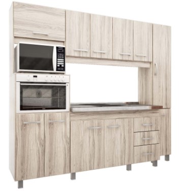 COCINA COMPACTA DE MELAMINA CALIDA 216 X 193 X 45 