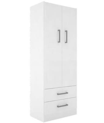 DESPENSERO ORGANIZADOR DE MELAMINA ORLANDI 404 2 PUERTAS 2 CAJONES BLANCO 60X38X160 MULTIFUNCION MO.
