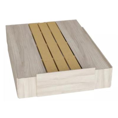 CAMA BOX REGULABLE DE MELAMINA LINEA PREMIUM 208-148 X 40 X 208 ABEDUL ORLANDI MO.574