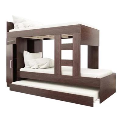 CAMA CUCHETA TRIPLE DE MELAMINA 90 X 231 X 155 WENGUE ORLANDI MO.600
