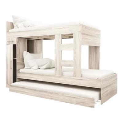 CAMA CUCHETA TRIPLE DE MELAMINA 90 X 231 X 155 ABEDUL ORLANDI MO.603