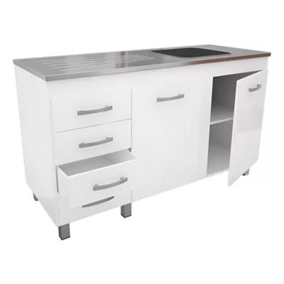 BAJO MESADA DE MELAMINA 2 PUERTAS 140 X 82 X 54 BLANCO ORLANDI MO.611