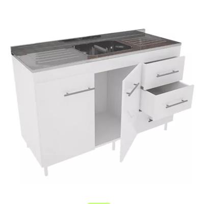 BAJO MESADA DE MELAMINA 2 PUERTAS 120 X 82 X 54 BLANCO ORLANDI MO.612