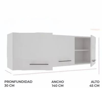 ALACENA DE MELAMINA 4 PUERTAS 140 X 62 X 30 JACARANDA ORLANDI MO.626