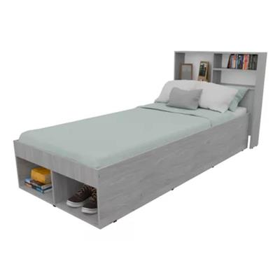 CAMA DE MELAMINA CON REPISA JACARANDA ORLANDI MO.73