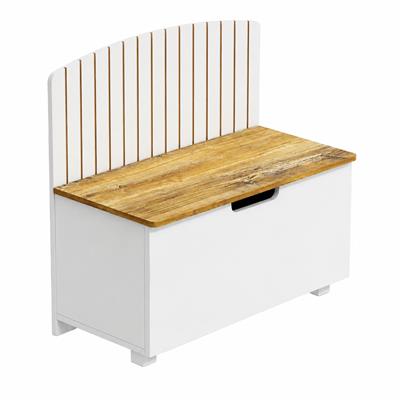 JUGUETERO BAÚL DE MELAMINA NORDIC 80 X 80 X 42 CM – BLANCO Y MADERA