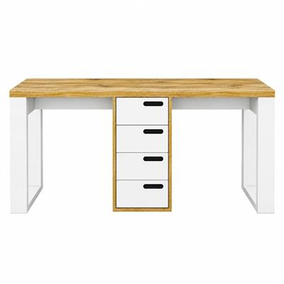 ESCRITORIO TWIN DE MELAMINA NORDIC 180 X 80 X 62 CM CON 4 CAJONES
