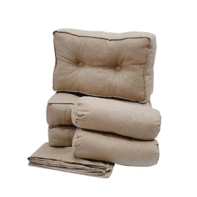 kit divan / cama funda de colchon 2 almohadones + dos apoya brazos color beige