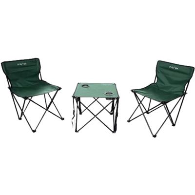 mesa + 2 sillas de camping plegables poliester portable