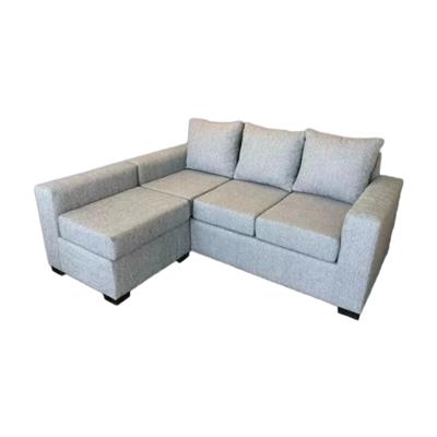 sillon esquinero  1.80 3 cuerpos chenille patas madera  con camastro plata