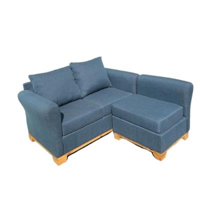 sillon esquinero 2 cuerpos 1xx0cm sofi alpha azul patas:escuadra madera