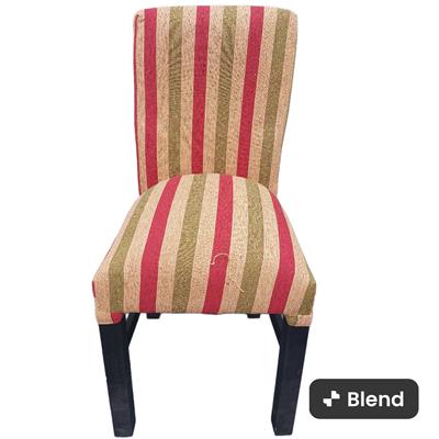 SILLA DE COMEDOR VESTIDA TAPIZADO RAYADO ROJO DORA