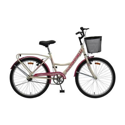 BICICLETA R24 TOMASELLI LADY COLOR BLANCO Y FUCCIA