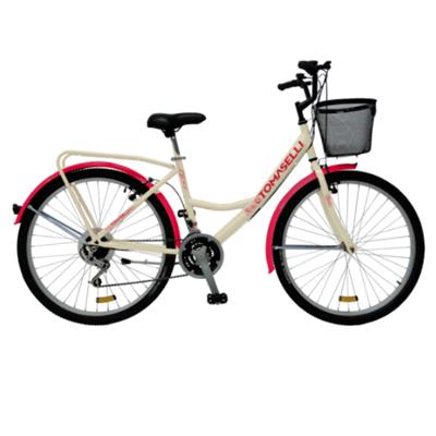 BICICLETA R26 TOMASELLI LADY COLOR BLANCO Y FUCCIA