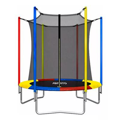 CAMA ELASTICA 1.85 (TPL06FT00) TRAMPOLIN CON RED PROTECTORA LONA DE SALTO NEGRA COBERTOR MULTICOLOR SOPORTA 120KG